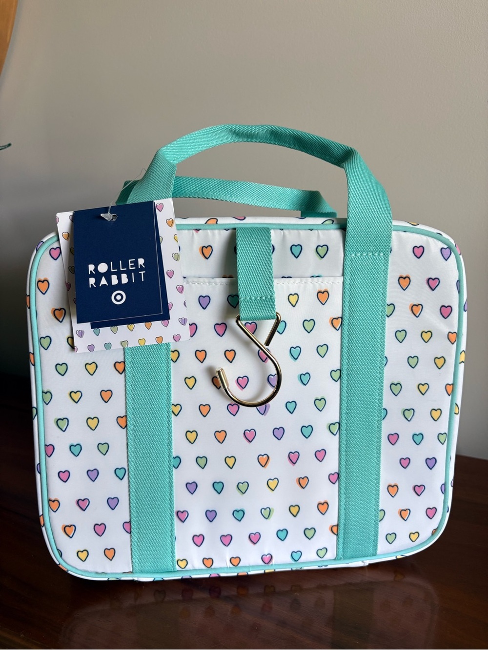 Roller Rabbit Disco Hearts Wave Hanging Toiletry Bag New With Tags - Picture 6 of 8